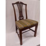 19thC tapestry seated Hepplewhite sidechair