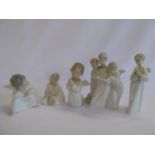 Lladro boy angel figures, Nao angel choir etc.