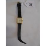 Tissot stylist quartz gold plated wristwatch on leather strap