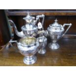 Silver plated tea set (4)