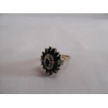 9ct gold sapphire and diamond cluster dress ring (5.