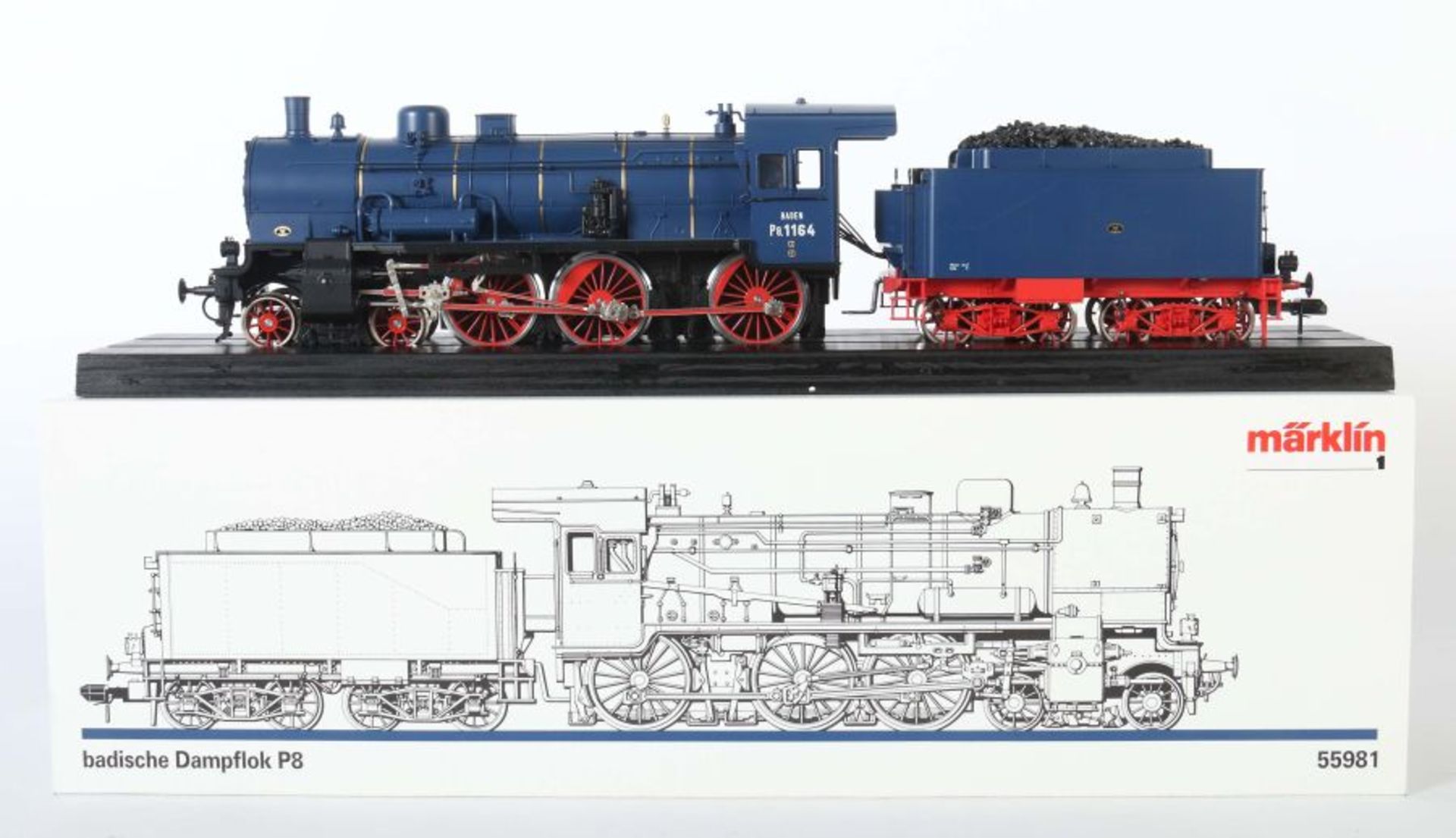 Badische Dampflok P8 Märklin, Modellnr. 55981, Spur 1, Replika, 3-5/-achsige Lokomotive mit 4- - Bild 2 aus 2