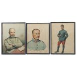 3 Soldatenportraits drei variierende Bildnisse junger Männer in Uniform, jeweils undtl. sign. bzw.