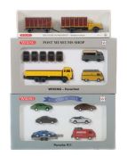 3 Modellauto-Sets Wiking, 1x Wiking-Favoriten, PMS 81-58; 1x Collection Historica. Porsche 911, PMS