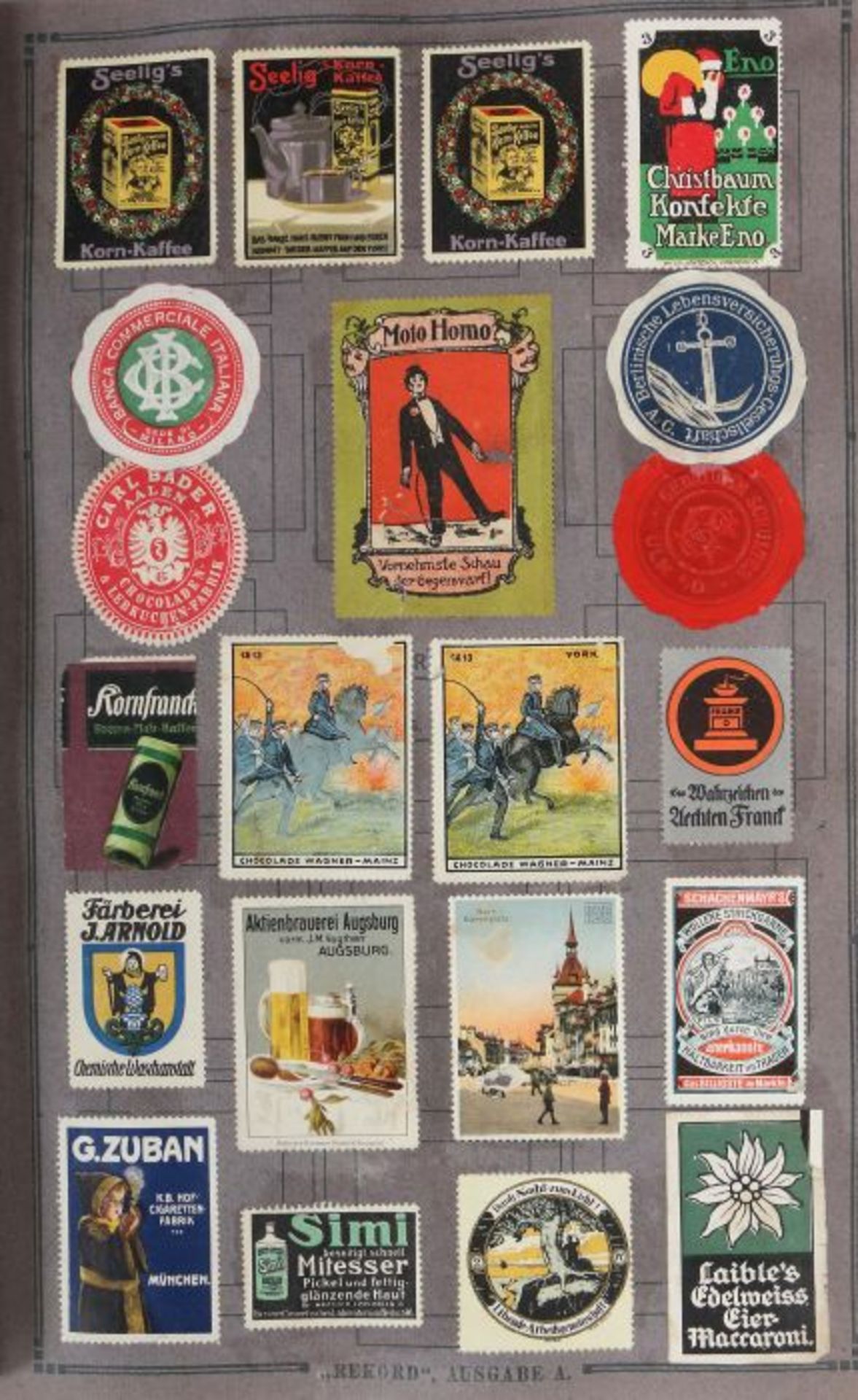 Album mit Reklame-Siegel-Marken sehr umfangreiche Sammlung, u.a. Nigrin, Laferme, Eszet, Eno, - Bild 4 aus 7