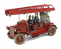 Feuerwehr Tipp & Co, Modell: Leiterwagen 24,5, BZ 1924-1932, Blech rot, gelb und schwarz