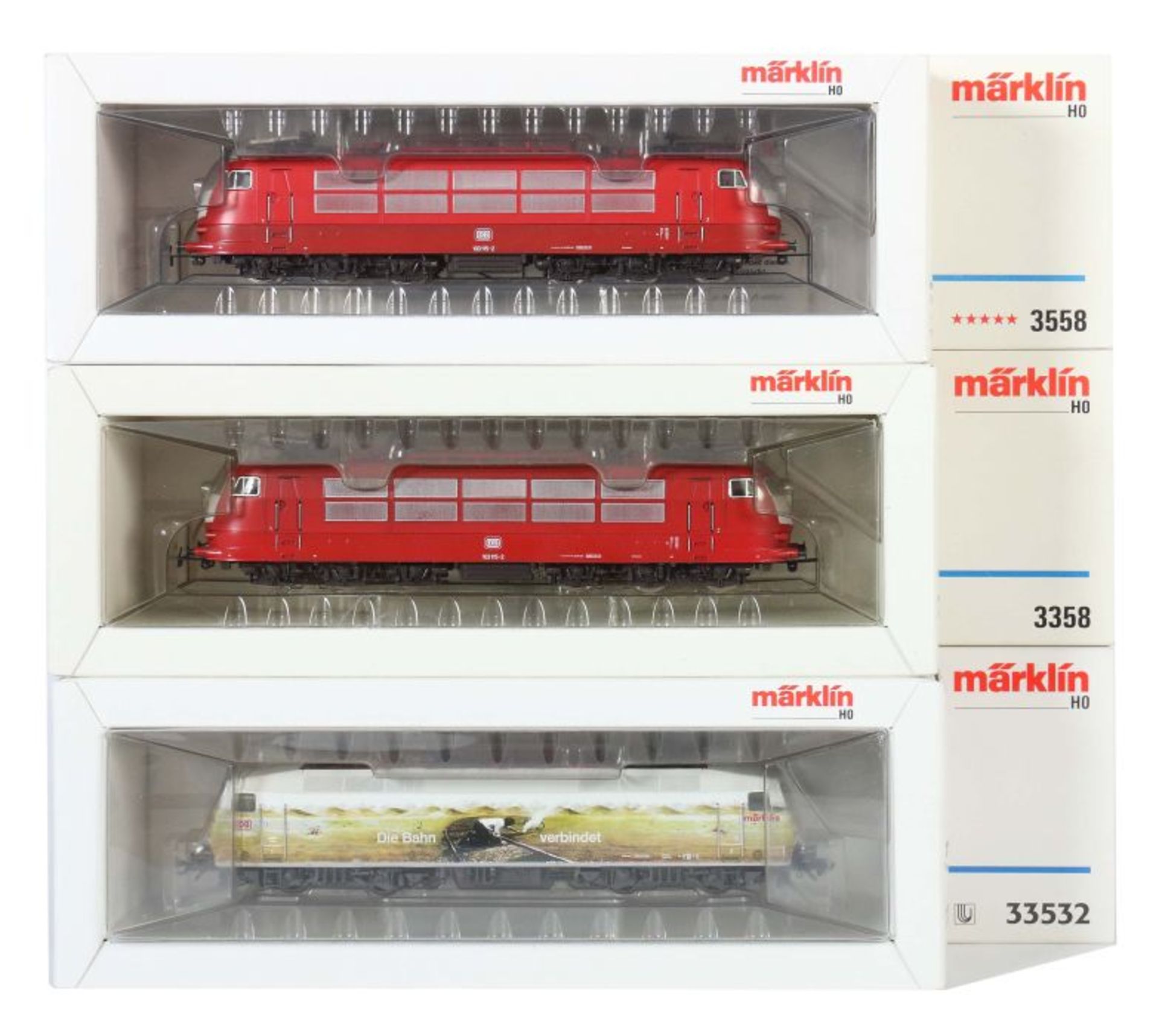 3 Elektroloks Märklin, Spur H0, Modellnr. 3358: Elektrolok 103 115-2 der DB; Modellnr. 3558: