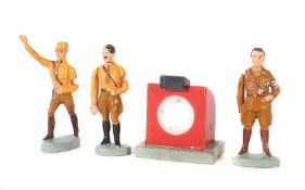 Hiltler m. Rednerpult, Göring u. Soldat Elastolin, 1930er Jahre, Masse bemalt, SA-Uniformen, 1x