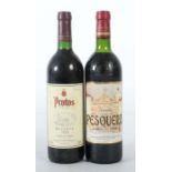 2 Flaschen spanischer Rotwein 1x Tinto Cosecha 1991er, Pesquera, Ribera del Duero, 13% vol., 0,75