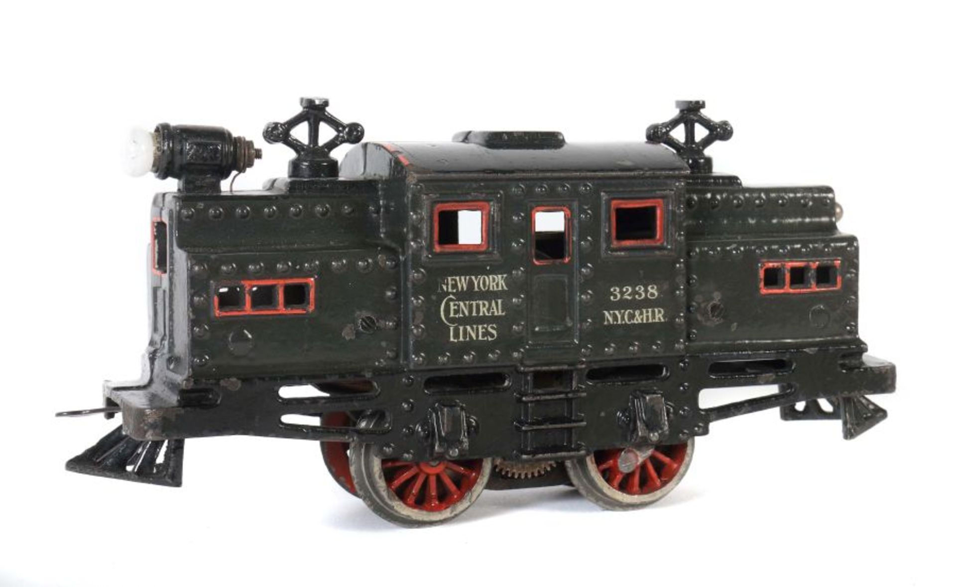 Amerikanische E-Lok Bing, Spur 0, Vollbahnlokomotive 523/540, BZ 1912-1926, Gusseisen, grau,
