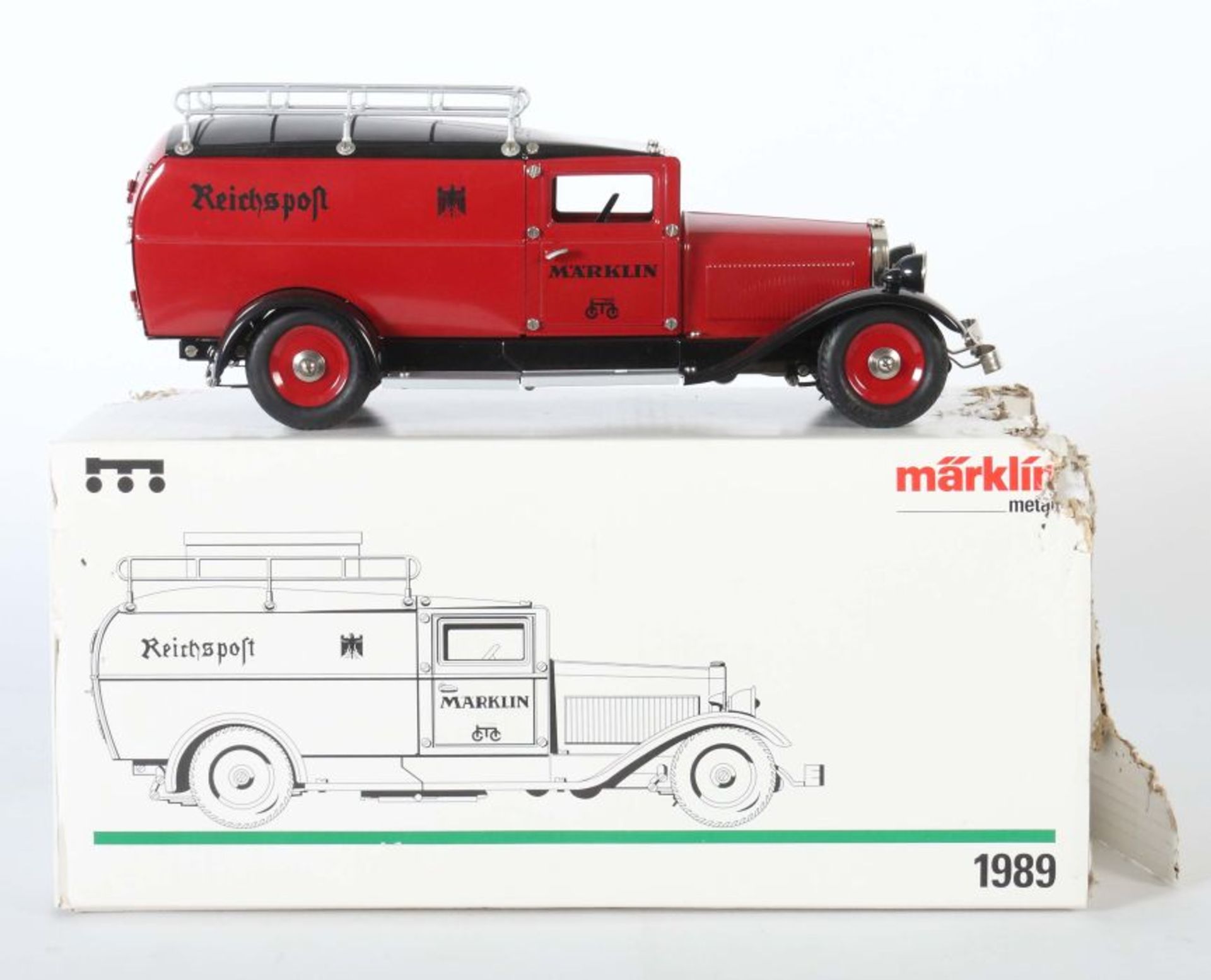 Reichspostwagen Märklin, Replika, Modellnr. 1989, dunkelrot-schwarzer Reichspostwagen in - Bild 2 aus 2