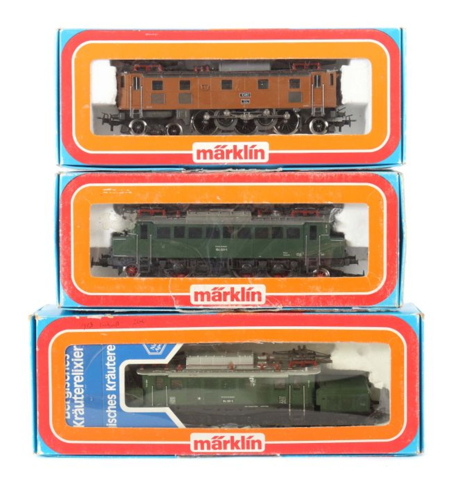 3 Elektroloks Märklin, Spur H0, Modellnr. 3322: Elektrolok 194 091-5 der Deutschen Bundesbahn;