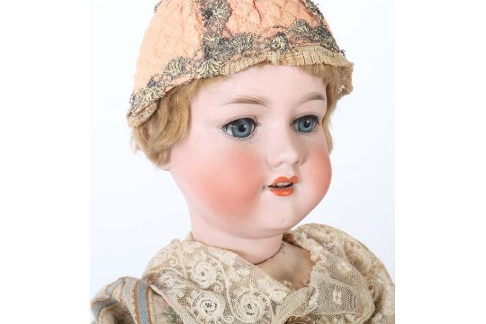 Grosse Madchenpuppe Armand Marseille Porzellankurbelkopf Blaue Glas Schlafaugen M Wimpern