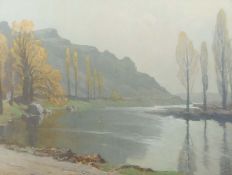 Stagura, Albert Dresden 1866 - 1947, deutscher Maler. "Septembersonne an der Naab",