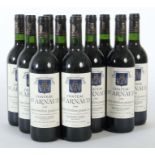 11 Flaschen Château St. Arnaud Saint-Émilion grand cru, 1998er JG, 12% vol., 0,75l, Füllstände: IN,
