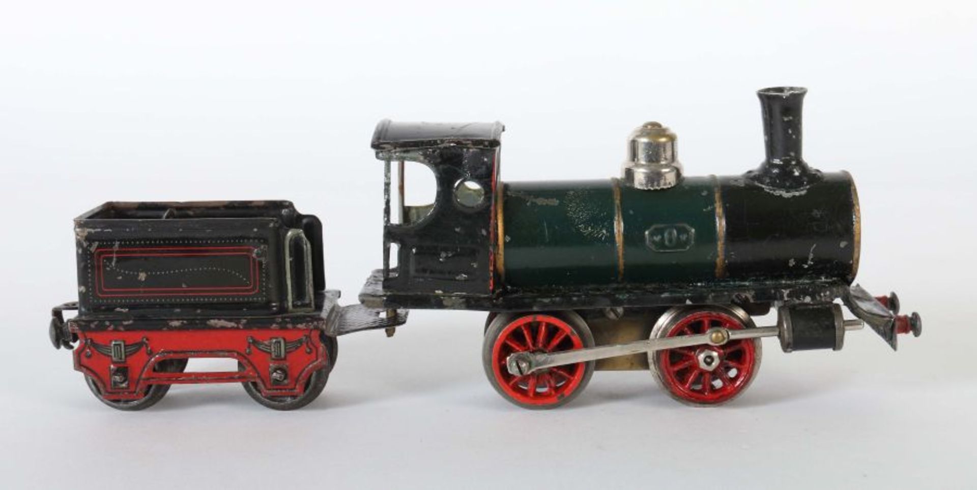 Dampflok Märklin, Spur 0, B 1020, BZ 1903-1905, grün/schwarz HL, Kesselschild erhaben: "0", - Bild 2 aus 2