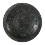 Monogrammist CK oder GK Bildhauer 19./20. Jh.. Reliefteller "Heiliger Hubertus", um 1920, Bronze,