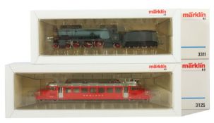 Schlepptenderlok & Elektrotriebwagen Märklin, Spur H0, Modellnr. 3311: 3-/6-achsige