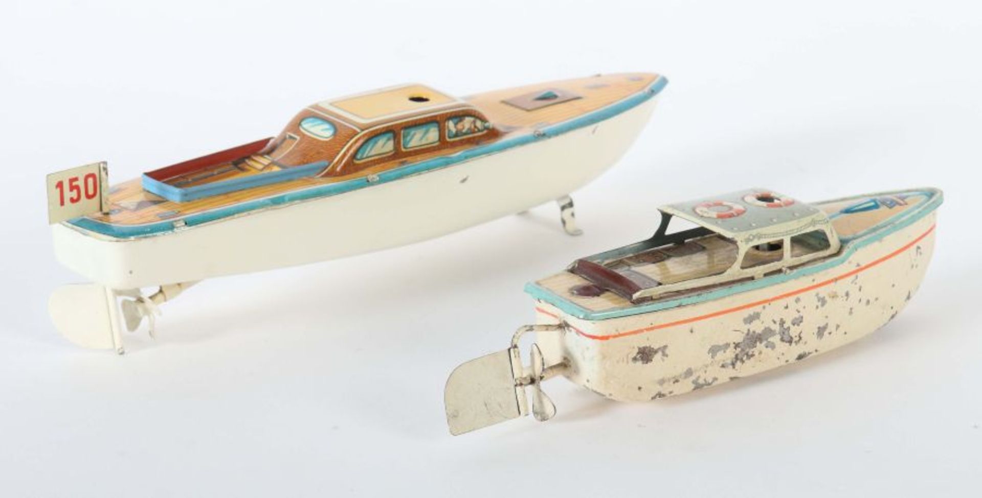 2 Weekender 1 x Arnold, Modell-Nr. 2035, ca. 1950er Jahre, Kabinenboot aus Blech, lithografiert, - Bild 2 aus 2