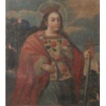 Heiligenmaler des 18. Jh. wohl Spanien, "Hl. Katharina", Darstellung der bekrönten weiblichen
