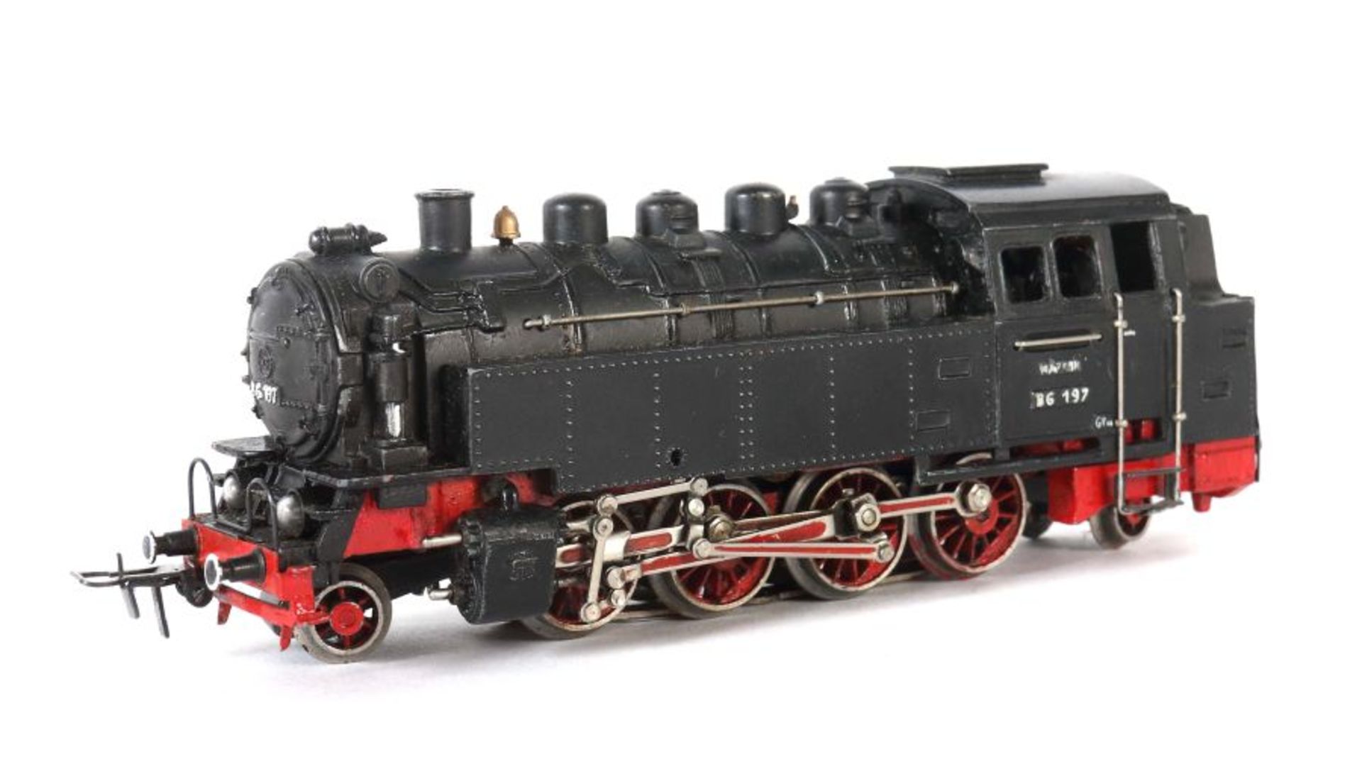 Dampflokomotive Märklin, Spur H0, TT 800, BZ 1952-1956, Guss in schwarz, Aufschrift "TT 800" und "
