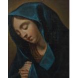 Maler des 18./19. Jh. "Betende Maria", Brustbildnis der Jungfrau Maria im Dreiviertelprofil mit