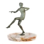 Elischer, John W. 1891 - 1966, österreichischer Bildhauer. "Tanzender Frauenakt mit Schale", Bronze
