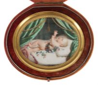 Miniaturmaler des 19. Jh. "Bildnis der Charlotte Wilhelmine Zieger", als Kleinkind auf einer