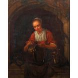 Gerrit Dou (nach) Leiden 1613 - 1675 ebenda, niederländischer Maler. "Dame mit Kupferkessel",