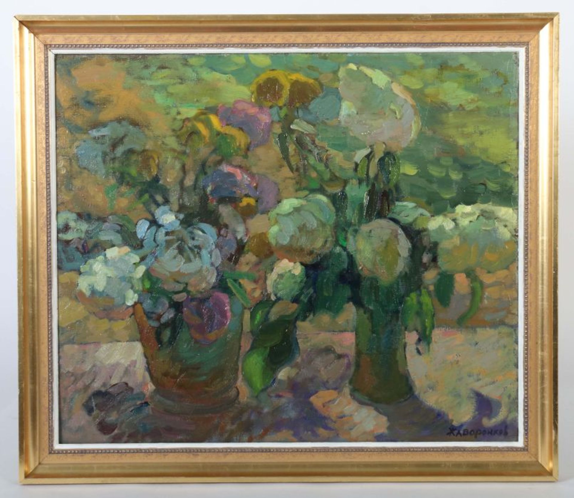 Zhavoronkov, Evegnij Mihajlovitsch geb. 1948 in Leningrad, russischer Maler. "Blumen auf der - Bild 2 aus 6