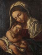 Kirchenmaler/Kopist des 19. Jh. "Maria mit Kind", Muttergottes mit dem schlafenden Jesuskind im