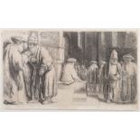 Rembrandt van Rijn (nach) Leiden 1606 - 1669 Amsterdam . "Juden in der Synagoge", vielfigurige