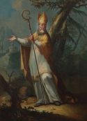 Heiligenmaler des 19. Jh. "Hl. Ambrosius von Mailand", der Kirchenvater dargestellt im