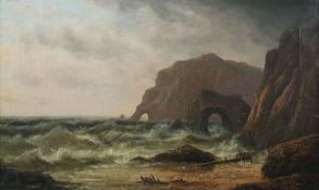 Johnson, Sidney Yates act. 1890 - 1926. "Südwestküste", stürmische See mit zerschollenem