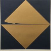 Grafiker des 20./21. Jh. "The real intention", geometrische Komposition in Schwarz und Gold, unten