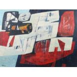 Barth, Carl Haan 1896 - 1976 Düsseldorf, abstrakte Komposition in Rot, Weiß und Blau, unten links