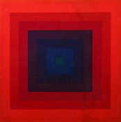 Panton, Verner Gamtofte 1926 - 1998 Kopenhagen. Stoffgrafik "Quadrat" in 8 Farben abgestuft, A: