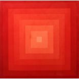 Panton, Verner Gamtofte 1926 - 1998 Kopenhagen. Stoffgrafik "Quadrat" in 8 Rot-Orangetönen