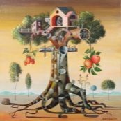 Orlow, Vadim geb. 1945, russischer Maler der Schule Saratov. "Der Baum", surrealistische
