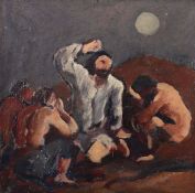 Altherr, Heinrich Basel 1878 - 1947 Zürich, schweizer Maler. "Die Heimatlosen", stilisierte