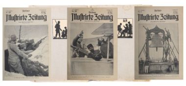 Berliner illustrirte Zeitung 2 Sammelbände mit ca. 254 Ausgaben der Jahrgänge 23 bis 28 (1914 bis