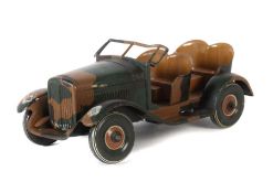 Kleiner Kübelwagen Tipp & Co, Dienstauto 16,5, BZ ca. 1930, Blech, mimikry, Uhrwerkantrieb, Bremse,