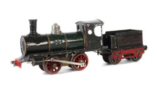 Dampflok Märklin, Spur 0, B 1020, BZ 1903-1905, grün/schwarz HL, Kesselschild erhaben: "0",