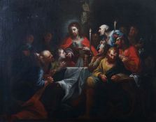 Kirchenmaler des 18./19. Jh. "Das letzte Abendmahl", Darstellung der neutestamentarischen Szene mit