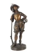 Leveque, Edmond Abbeville 1814 - 1874 Paris, französischer Bildhauer. "Rolando", Bronze patiniert,