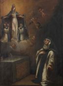 Sakralmaler des 18. Jh. "Vision der Zisterzienserin", Darstellung einer Ordensfrau, vor einem Altar