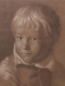 Maler des 19. Jh. "Portrait eines Jungen", Brustbildnis eines Kindes im Dreiviertelprofil, den