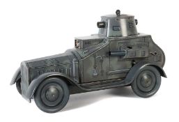 Panzerwagen Arnold, BZ ca. 1930-40, Modell 562, Blech, grau/schwarz lithografiert mit A und 562,