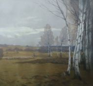 Stagura, Albert Dresden 1866 - 1947, deutscher Maler. "Birkenwald", Landschaftsansicht mit