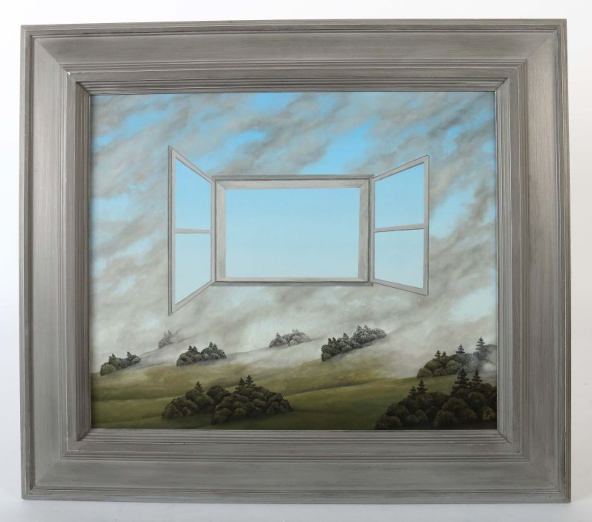Franz Politzer geb. 1950. "Das weite Fenster", surrealistische Landschaftsdarstellung mit einem - Bild 2 aus 3